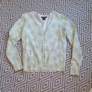Eddie Bauer Cream Cardigan Sweater V-Neck Long Sleeve